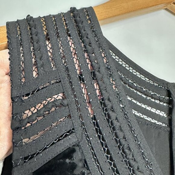 Anthropologie Meadow Rue Top Small Fanya Black Velvet Burnout Whimsigoth - Picture 6 of 11